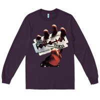 Plum Judas Of Priest - British Steel Long Sleeve Tee - linhVisuals