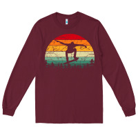 Burgundy skateboard vintage for skateboards lovers Long Sleeve Tee - linhVisuals