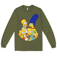 Army Green simpson Long Sleeve Tee - linhVisuals