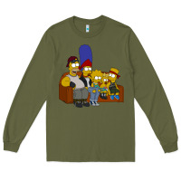 Army Green simpson family Long Sleeve Tee - linhVisuals