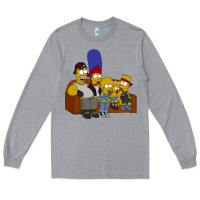 Heather Grey simpson family Long Sleeve Tee - linhVisuals