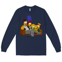 Navy simpson family Long Sleeve Tee - linhVisuals