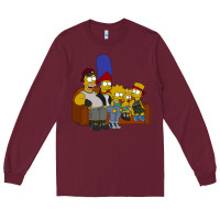 Burgundy simpson family Long Sleeve Tee - linhVisuals