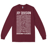 Burgundy JOY DIVISION - UNKNOWN PLEASURES Long Sleeve Tee - linhVisuals