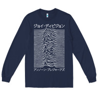 Navy JOY DIVISION - UNKNOWN PLEASURES - JAPANESE Long Sleeve Tee - linhVisuals