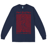 Navy JOY DIVISION - UNKNOWN PLEASURES - JAPANESE Long Sleeve Tee - linhVisuals