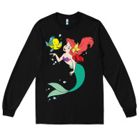 Black ariel mermaid Long Sleeve Tee - linhVisuals