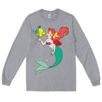 Heather Grey ariel mermaid Long Sleeve Tee - linhVisuals