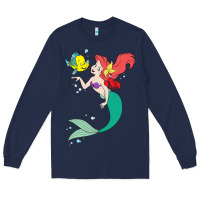 Navy ariel mermaid Long Sleeve Tee - linhVisuals