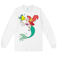 White ariel mermaid Long Sleeve Tee - linhVisuals