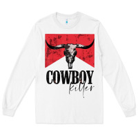 White cowboy killer tshirt Long Sleeve Tee - linhVisuals
