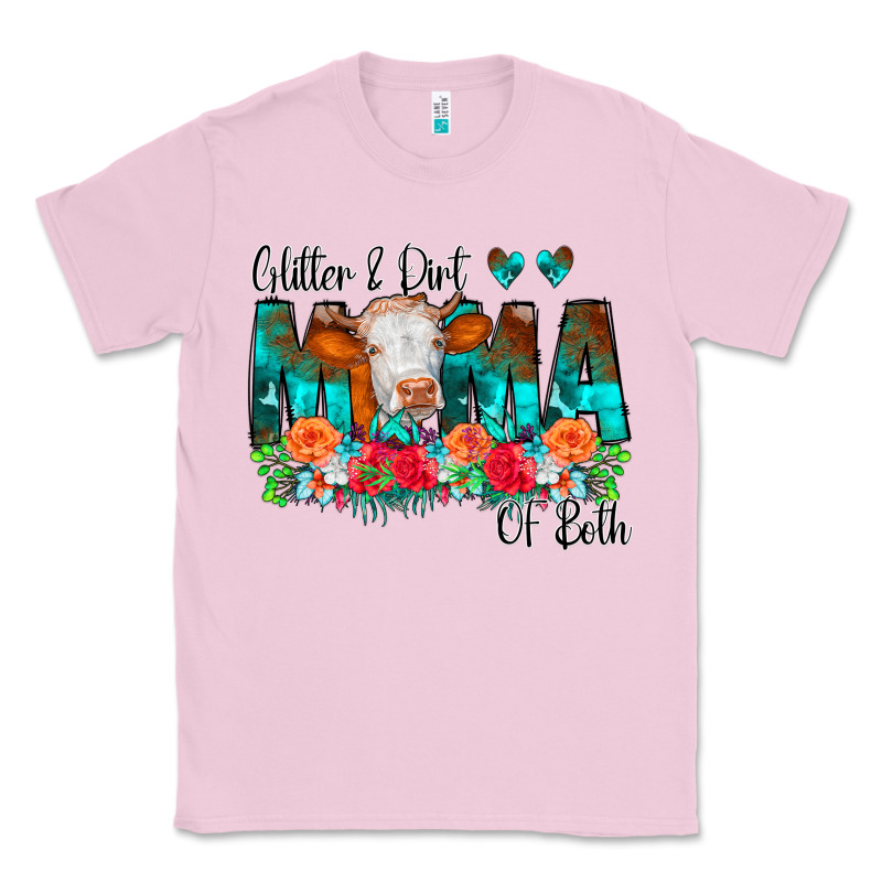 Glitter Dirt Mama Of Both Cow Flowers Classic Tee by CowCowDesign | Teevron