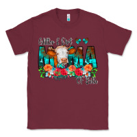 Burgundy Glitter Dirt Mama Of Both Cow Flowers Classic Tee - CowCowDesign
