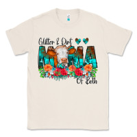 Natural Glitter Dirt Mama Of Both Cow Flowers Classic Tee - CowCowDesign