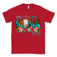 Red Glitter Dirt Mama Of Both Cow Flowers Classic Tee - CowCowDesign