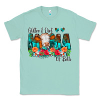 Seafoam Glitter Dirt Mama Of Both Cow Flowers Classic Tee - CowCowDesign
