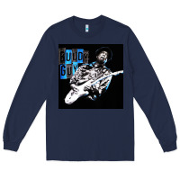 Navy Buddy Guy  Best Player Bluess Legend Long Sleeve Tee - linhVisuals