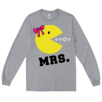 Heather Grey Mrs Pacman Long Sleeve Tee - linhVisuals