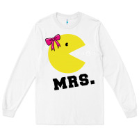 White Mrs Pacman Long Sleeve Tee - linhVisuals