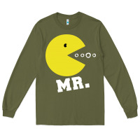 Army Green Mr Pacman Long Sleeve Tee - linhVisuals