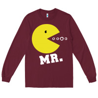 Burgundy Mr Pacman Long Sleeve Tee - linhVisuals