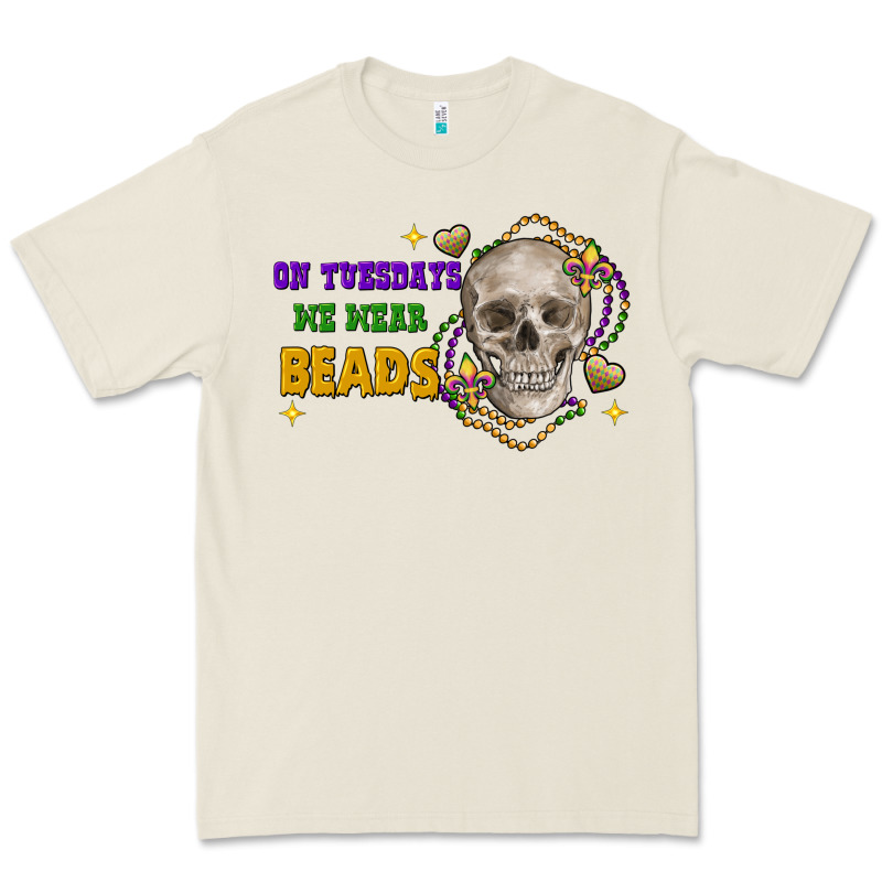 On Tuesdays We Wear Beads Skull Premium Tee by FaDigitalArtStudio | Teevron