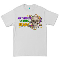 Dove Grey On tuesdays we wear beads skull Premium Tee - FaDigitalArtStudio