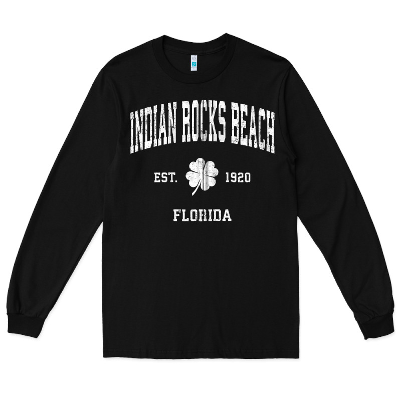 Indian Rocks Beach Florida Vintage Shamrock Sports Zip Hoodie Long Sleeve Tee by linhVisuals | Teevron