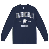 Navy indian rocks beach florida vintage shamrock sports zip hoodie Long Sleeve Tee - linhVisuals