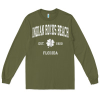 Army Green indian rocks beach florida vintage shamrock sports zip hoodie Long Sleeve Tee - linhVisuals