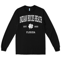 Indian Rocks Beach Florida Vintage Shamrock Sports Zip Hoodie Long Sleeve Tee | Teevron