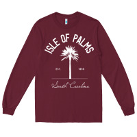 Burgundy isle of palms sc palm tree isle of palms beach gift pullover hoodie Long Sleeve Tee - linhVisuals