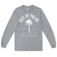 Heather Grey isle of palms sc palm tree isle of palms beach gift pullover hoodie Long Sleeve Tee - linhVisuals