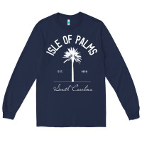 Navy isle of palms sc palm tree isle of palms beach gift pullover hoodie Long Sleeve Tee - linhVisuals
