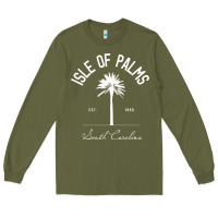 Army Green isle of palms sc palm tree isle of palms beach gift pullover hoodie Long Sleeve Tee - linhVisuals
