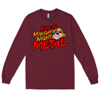 Burgundy MONDAY NIGHT METAL Long Sleeve Tee - linhVisuals