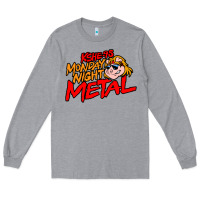 Heather Grey MONDAY NIGHT METAL Long Sleeve Tee - linhVisuals