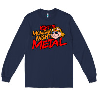 Navy MONDAY NIGHT METAL Long Sleeve Tee - linhVisuals