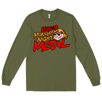 Army Green MONDAY NIGHT METAL Long Sleeve Tee - linhVisuals