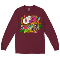 Burgundy summer time Long Sleeve Tee - CowhideDigitalArt