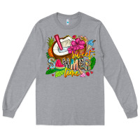 Heather Grey summer time Long Sleeve Tee - CowhideDigitalArt
