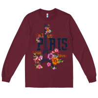 Burgundy PARIS Long Sleeve Tee - linhVisuals