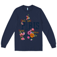 Navy PARIS Long Sleeve Tee - linhVisuals