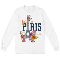 White PARIS Long Sleeve Tee - linhVisuals