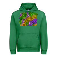 Emerald mardi gras leopard gemstone background Urban Hoodie - RanaPortraitStore