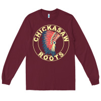 Burgundy chickasaw roots headdress native american chickasaw nation Long Sleeve Tee - linhVisuals