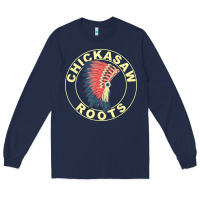 Navy chickasaw roots headdress native american chickasaw nation Long Sleeve Tee - linhVisuals