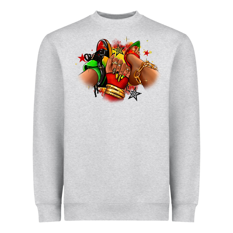 Juneteenth Sneaker And Heel Afro Woman Heavyweight Sweatshirt by RanaPortraitStore | Teevron