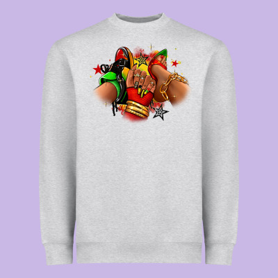 Juneteenth Sneaker And Heel Afro Woman Heavyweight Sweatshirt Designed By Ranaportraitstore