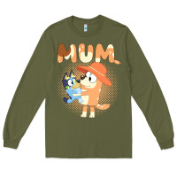 Army Green Bluey Mum Long Sleeve Tee - linhVisuals